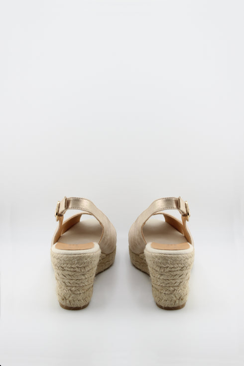 Jutelia Leather Slingback Espadrille Wedge Sandals